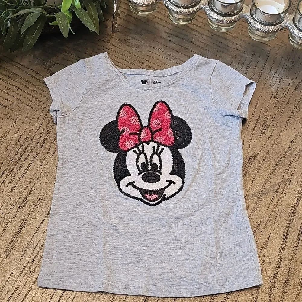Gray Minnie Mouse Beaded T-Shirt 3T
